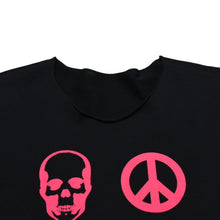 画像をギャラリービューアに読み込む, 極美品 Lucian Pellat-Finet ルシアン・ペラフィネ ブラック ピンク Tシャツ スカル リーフ プリントTシャツ 中古 4a002146