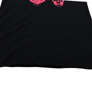 Very good condition Lucian Pellat-Finet Lucian Pellat-Finet Black Pink T-shirt Skull Leaf Print T-shirt Used 4a002146