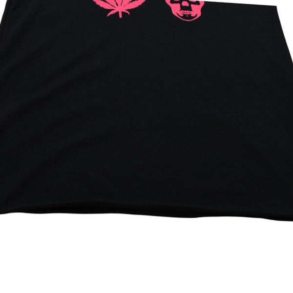 Very good condition Lucian Pellat-Finet Lucian Pellat-Finet Black Pink T-shirt Skull Leaf Print T-shirt Used 4a002146