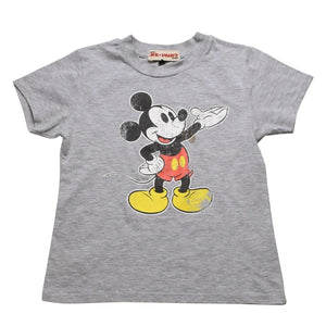 Disney ディズニー Mickey Mouse ミッキーマウス プリントTシャツ グレー ホワイト レッド イエロー サイズS 美品 中古 4a002144