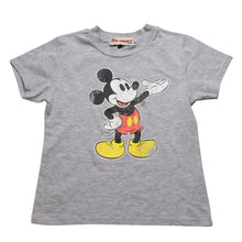 画像をギャラリービューアに読み込む, Disney ディズニー Mickey Mouse ミッキーマウス プリントTシャツ グレー ホワイト レッド イエロー サイズS 美品 中古 4a002144