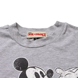 Disney ディズニー Mickey Mouse ミッキーマウス プリントTシャツ グレー ホワイト レッド イエロー サイズS 美品 中古 4a002144