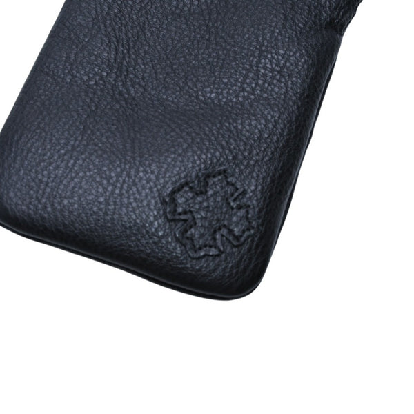 Very Good Condition CHROME HEARTS Eyewear Case Glasses Case Leather Black CH Plus Patch Used 4a001894