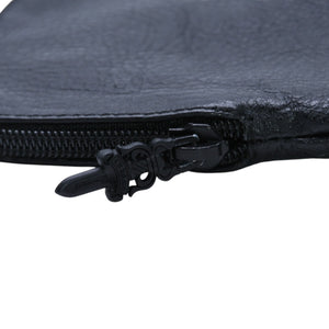 Very Good Condition CHROME HEARTS Eyewear Case Glasses Case Leather Black CH Plus Patch Used 4a001894