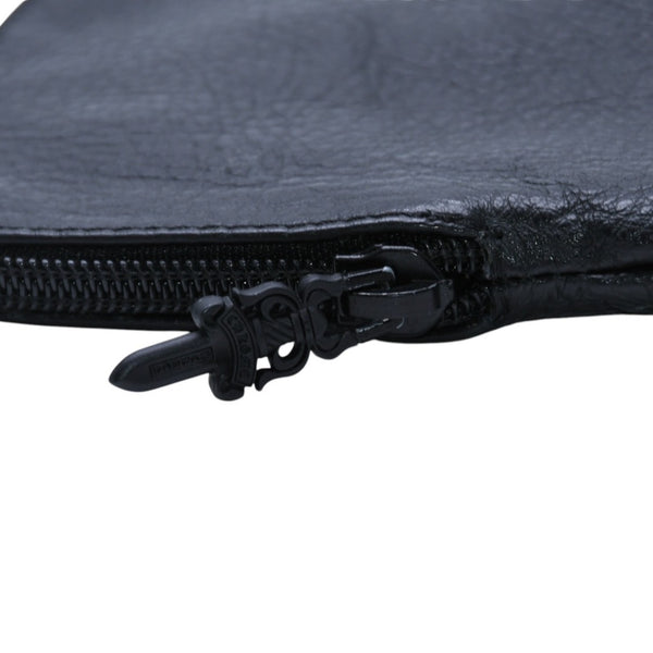 Very Good Condition CHROME HEARTS Eyewear Case Glasses Case Leather Black CH Plus Patch Used 4a001894