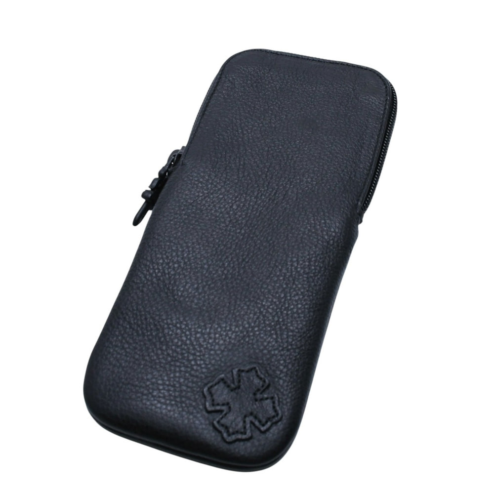 極美品 CHROME HEARTS クロムハーツ アイウェアケース メガネケース レザー ブラック CHプラスパッチ 中古 4a001891
