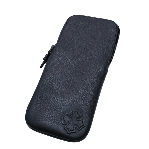 極美品 CHROME HEARTS クロムハーツ アイウェアケース メガネケース レザー ブラック CHプラスパッチ 中古 4a001891