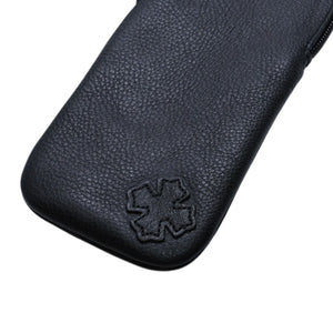 極美品 CHROME HEARTS クロムハーツ アイウェアケース メガネケース レザー ブラック CHプラスパッチ 中古 4a001891