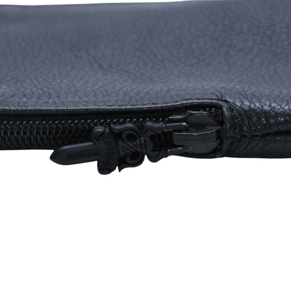 極美品 CHROME HEARTS クロムハーツ アイウェアケース メガネケース レザー ブラック CHプラスパッチ 中古 4a001891