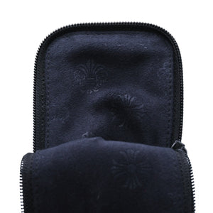 極美品 CHROME HEARTS クロムハーツ アイウェアケース メガネケース レザー ブラック CHプラスパッチ 中古 4a001891