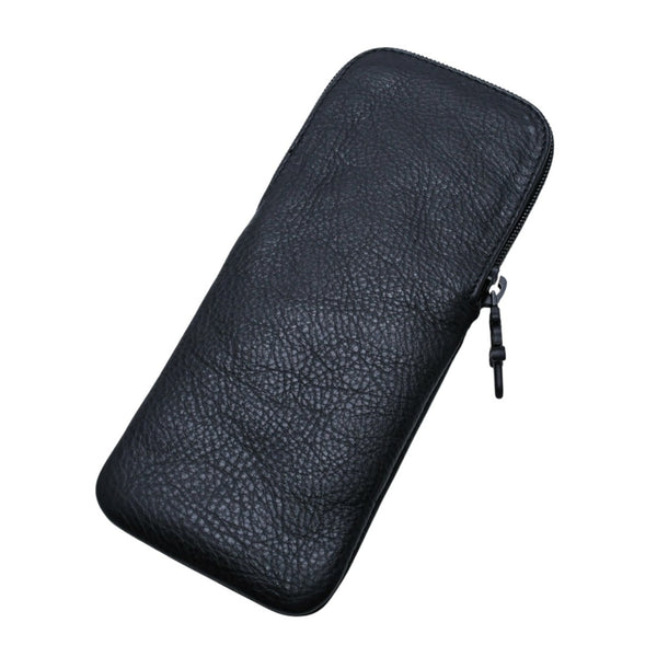 Very Good Condition CHROME HEARTS Eyewear Case Glasses Case Leather Black CH Plus Patch Used 4a001890