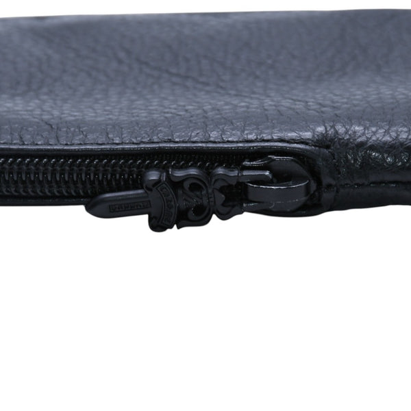 Very Good Condition CHROME HEARTS Eyewear Case Glasses Case Leather Black CH Plus Patch Used 4a001890
