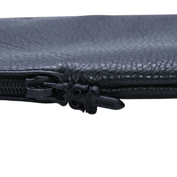 Very Good Condition CHROME HEARTS Eyewear Case Glasses Case Leather Black CH Plus Patch Used 4a001890