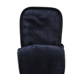Very Good Condition CHROME HEARTS Eyewear Case Glasses Case Leather Black CH Plus Patch Used 4a001890
