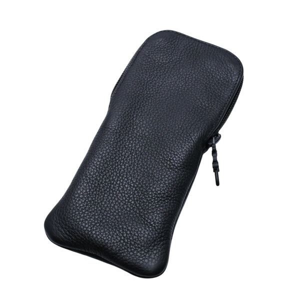 Very Good Condition CHROME HEARTS Eyewear Case Glasses Case Leather Black CH Plus Patch Used 4a001893