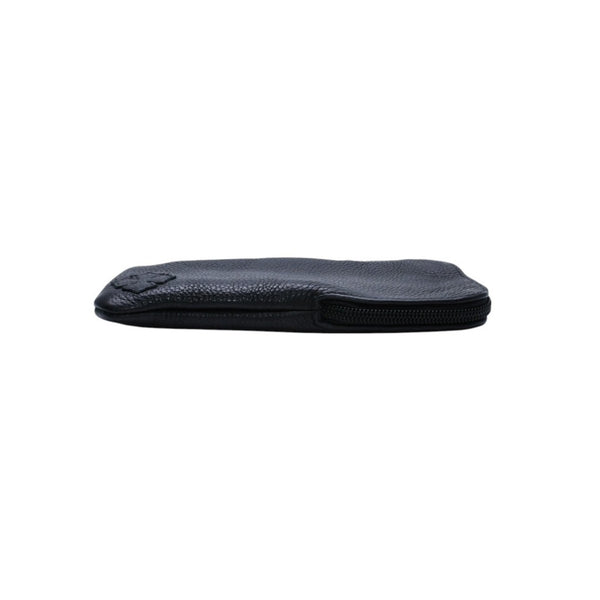 Very Good Condition CHROME HEARTS Eyewear Case Glasses Case Leather Black CH Plus Patch Used 4a001893