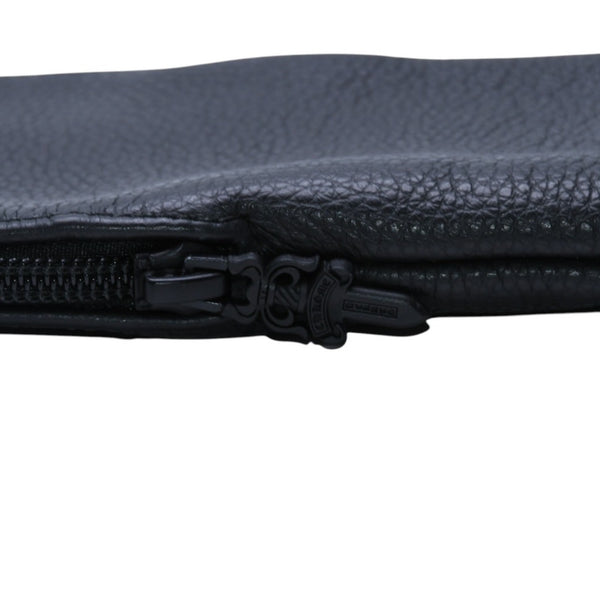 Very Good Condition CHROME HEARTS Eyewear Case Glasses Case Leather Black CH Plus Patch Used 4a001893