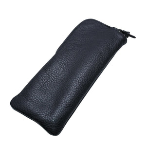 Very Good Condition CHROME HEARTS Eyewear Case Glasses Case Leather Black CH Plus Patch Used 4a001892