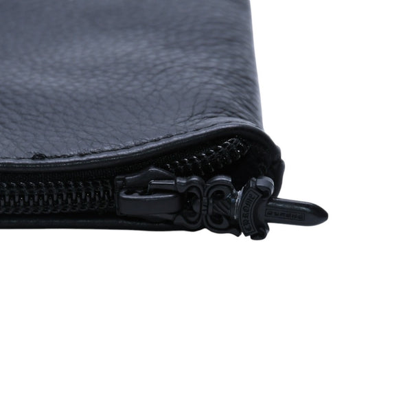 Very Good Condition CHROME HEARTS Eyewear Case Glasses Case Leather Black CH Plus Patch Used 4a001892