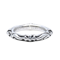 極美品 CHROME HEARTS クロムハーツ スクロールバンドリング 重量約8.98g サイズ23号 1998.925刻印 シルバー925 中古 4a001901