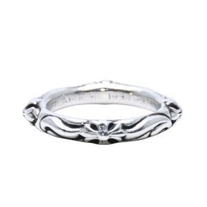 極美品 CHROME HEARTS クロムハーツ スクロールバンドリング 重量約8.98g サイズ23号 1998.925刻印 シルバー925 中古 4a001901
