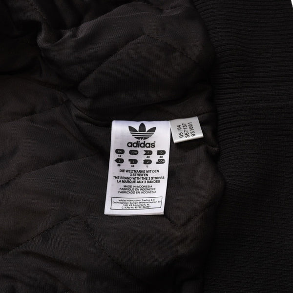 極美品 adidas アディダス モノグラム柄中綿トラックジャケット ブラウン イエロー アウター 総柄 レトロ キルティング 中綿入り ジップアップ 中古 4a002140