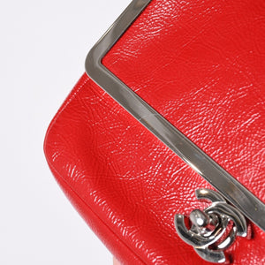 Very good condition CHANEL No. 11 Chain Shoulder Bag Red Silver hardware Silver Used 4a001912