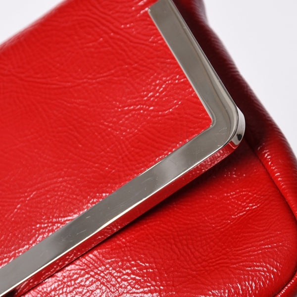 Very good condition CHANEL No. 11 Chain Shoulder Bag Red Silver hardware Silver Used 4a001912