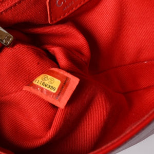 Very good condition CHANEL No. 11 Chain Shoulder Bag Red Silver hardware Silver Used 4a001912