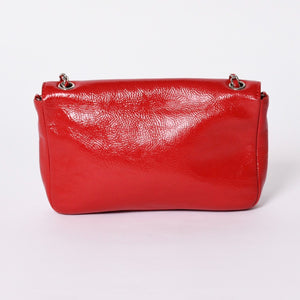 Very good condition CHANEL No. 11 Chain Shoulder Bag Red Silver hardware Silver Used 4a001912