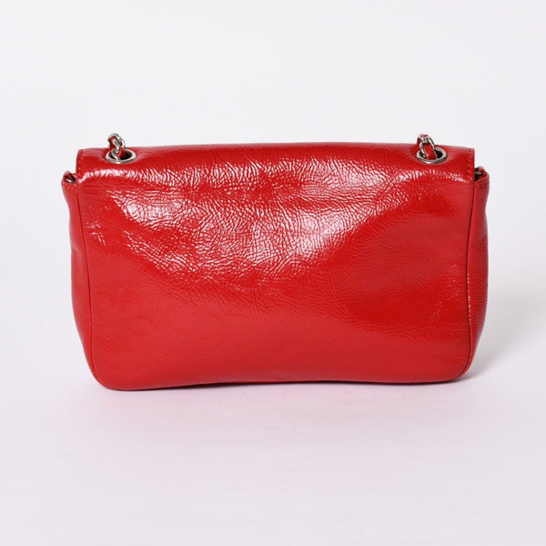 Very good condition CHANEL No. 11 Chain Shoulder Bag Red Silver hardware Silver Used 4a001912