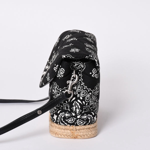 Very Good Condition SAINT LAURENT Toy Loulou Shoulder Bag Paisley Pattern Chevron Quilting YSL Logo Canvas Used 4a001934