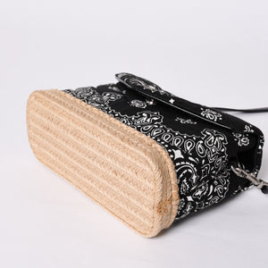 Very Good Condition SAINT LAURENT Toy Loulou Shoulder Bag Paisley Pattern Chevron Quilting YSL Logo Canvas Used 4a001934