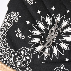 Very Good Condition SAINT LAURENT Toy Loulou Shoulder Bag Paisley Pattern Chevron Quilting YSL Logo Canvas Used 4a001934