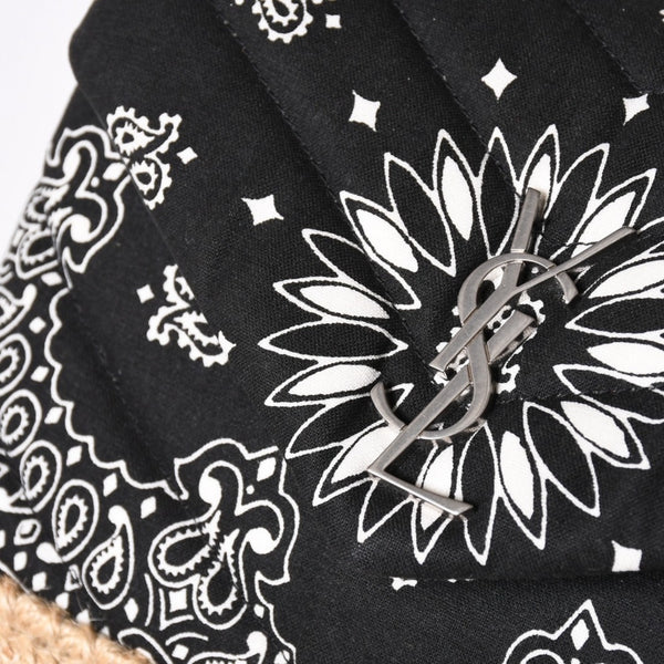 Very Good Condition SAINT LAURENT Toy Loulou Shoulder Bag Paisley Pattern Chevron Quilting YSL Logo Canvas Used 4a001934