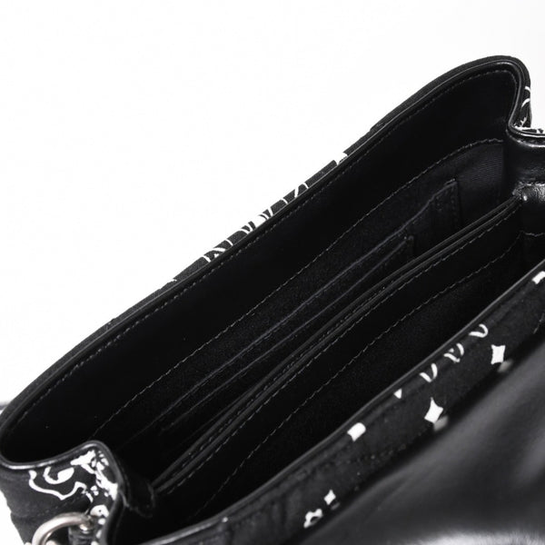 Very Good Condition SAINT LAURENT Toy Loulou Shoulder Bag Paisley Pattern Chevron Quilting YSL Logo Canvas Used 4a001934