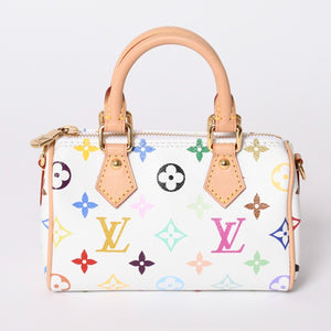 Like new LOUIS VUITTON Nano Speedy Handbag M13391 Monogram Multicolor White Takashi Murakami Used 4a001528