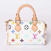 画像をギャラリービューアに読み込む, 新品同様 LOUIS VUITTON ルイヴィトン ナノ スピーディ ハンドバッグ M13391 モノグラム マルチカラー ホワイト 村上隆 中古 4a001528
