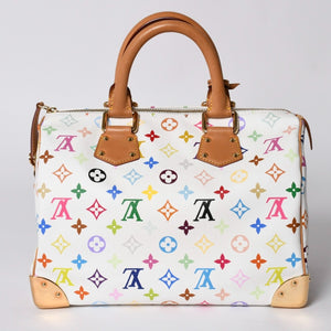 LOUIS VUITTON Speedy 30 Handbag M92643 Monogram Multicolor Takashi Murakami White Good Condition Used 4a001164