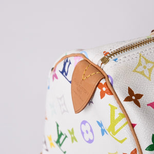 LOUIS VUITTON Speedy 30 Handbag M92643 Monogram Multicolor Takashi Murakami White Good Condition Used 4a001164