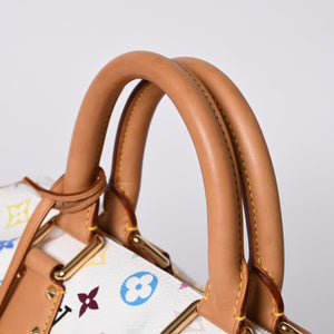 LOUIS VUITTON Speedy 30 Handbag M92643 Monogram Multicolor Takashi Murakami White Good Condition Used 4a001164
