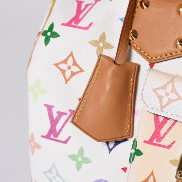 LOUIS VUITTON Speedy 30 Handbag M92643 Monogram Multicolor Takashi Murakami White Good Condition Used 4a001164