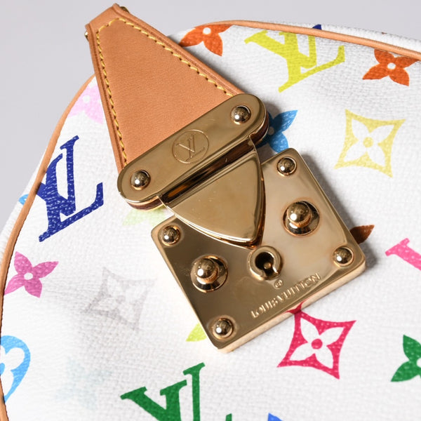 LOUIS VUITTON Speedy 30 Handbag M92643 Monogram Multicolor Takashi Murakami White Good Condition Used 4a001164