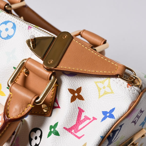 LOUIS VUITTON Speedy 30 Handbag M92643 Monogram Multicolor Takashi Murakami White Good Condition Used 4a001164