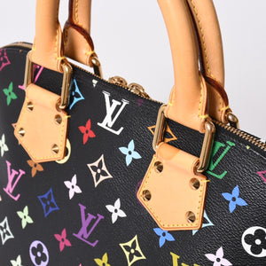 極美品 LOUIS VUITTON ルイヴィトン アルマPM ハンドバッグ M40444 モノグラム マルチカラー ブラック 村上隆 中古 4a002330