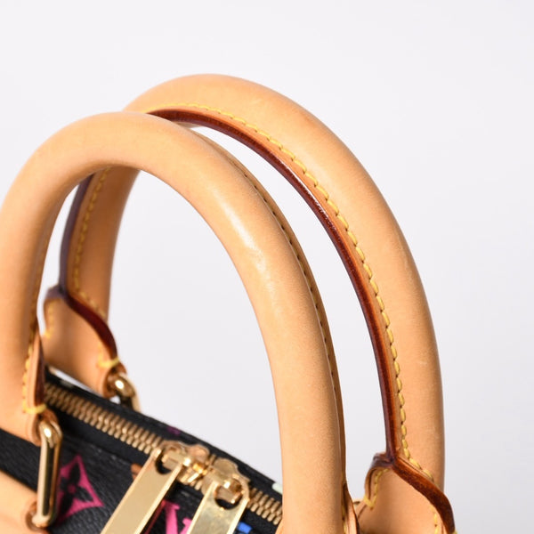 極美品 LOUIS VUITTON ルイヴィトン アルマPM ハンドバッグ M40444 モノグラム マルチカラー ブラック 村上隆 中古 4a002330