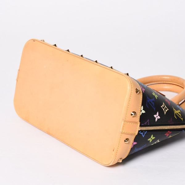 極美品 LOUIS VUITTON ルイヴィトン アルマPM ハンドバッグ M40444 モノグラム マルチカラー ブラック 村上隆 中古 4a002330