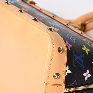 極美品 LOUIS VUITTON ルイヴィトン アルマPM ハンドバッグ M40444 モノグラム マルチカラー ブラック 村上隆 中古 4a002330