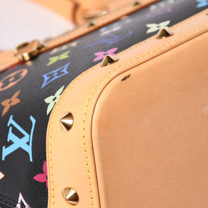 極美品 LOUIS VUITTON ルイヴィトン アルマPM ハンドバッグ M40444 モノグラム マルチカラー ブラック 村上隆 中古 4a002330