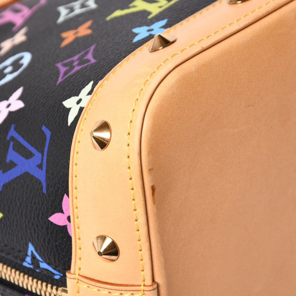 極美品 LOUIS VUITTON ルイヴィトン アルマPM ハンドバッグ M40444 モノグラム マルチカラー ブラック 村上隆 中古 4a002330